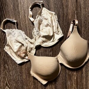 Nude Bras, 36DD, Set Of Bras, No Boundaries & Playtex